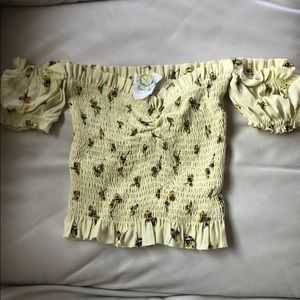 Planet Blue off the shoulder top